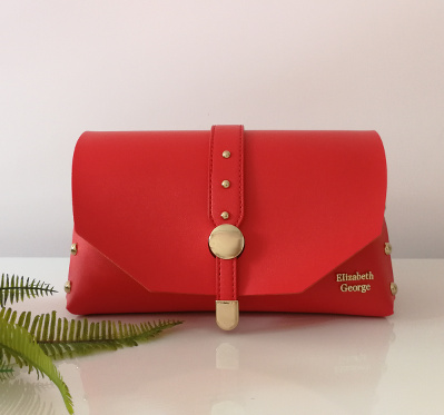 Малка дамска чанта Elizabeth George корал