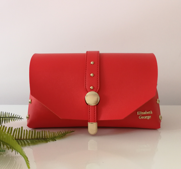 Малка дамска чанта Elizabeth George корал