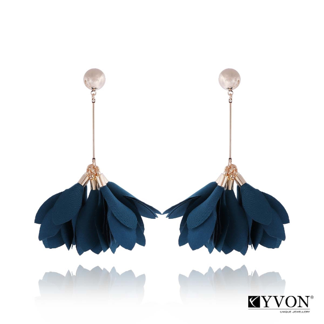 Дамски обеци от сатен YVON Miss Charming Dark Blue